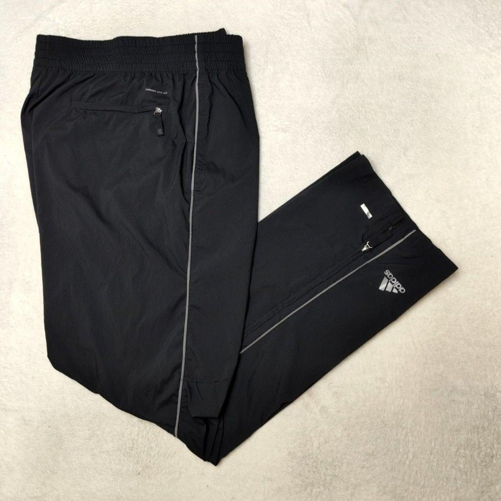 Adidas Track‎ Pants Mens M Black Climaproof Wind Windproof Running Golf Tennis
